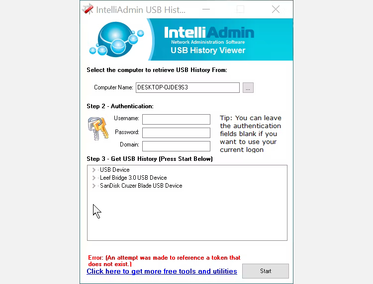 USB History Viewer از intelliAdmin بررسی کنید 