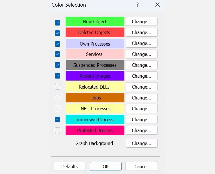Options > Color Selection بروید 