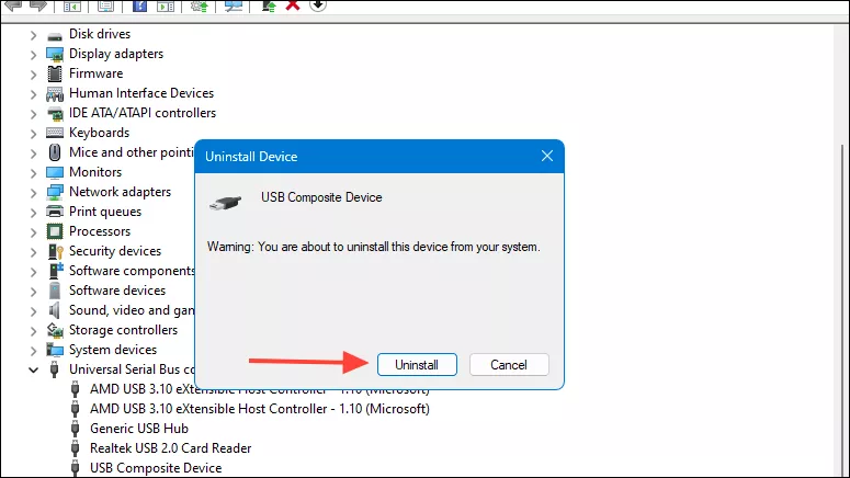 خطای USB Composite Device Driver